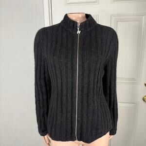 Merino Mink Women's Cardigan Sweater Small Full zip Possum fur Long sleeve XX24